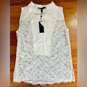 BCBGMaxAzria White Lace Blouse